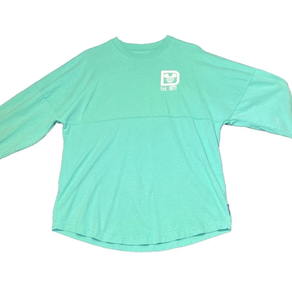 Walt Disney World Spirit Jersey Mint Green Seafoam Logo Est 1971 Size Small‎
